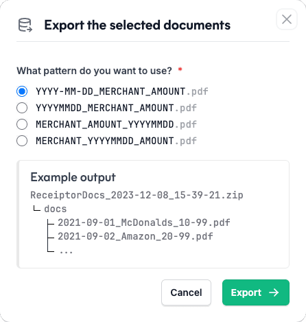 ZIP Export