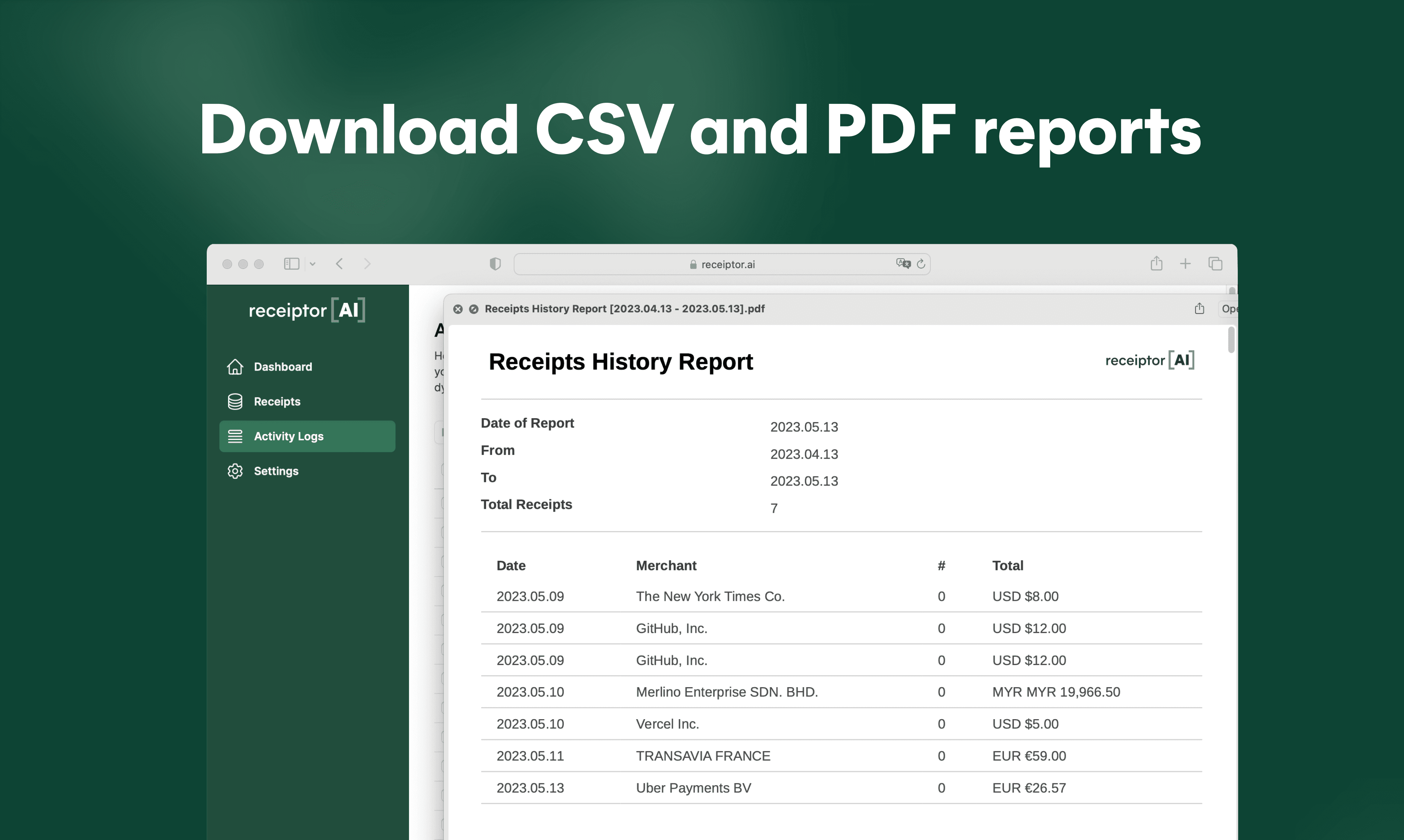 Download your financial documents