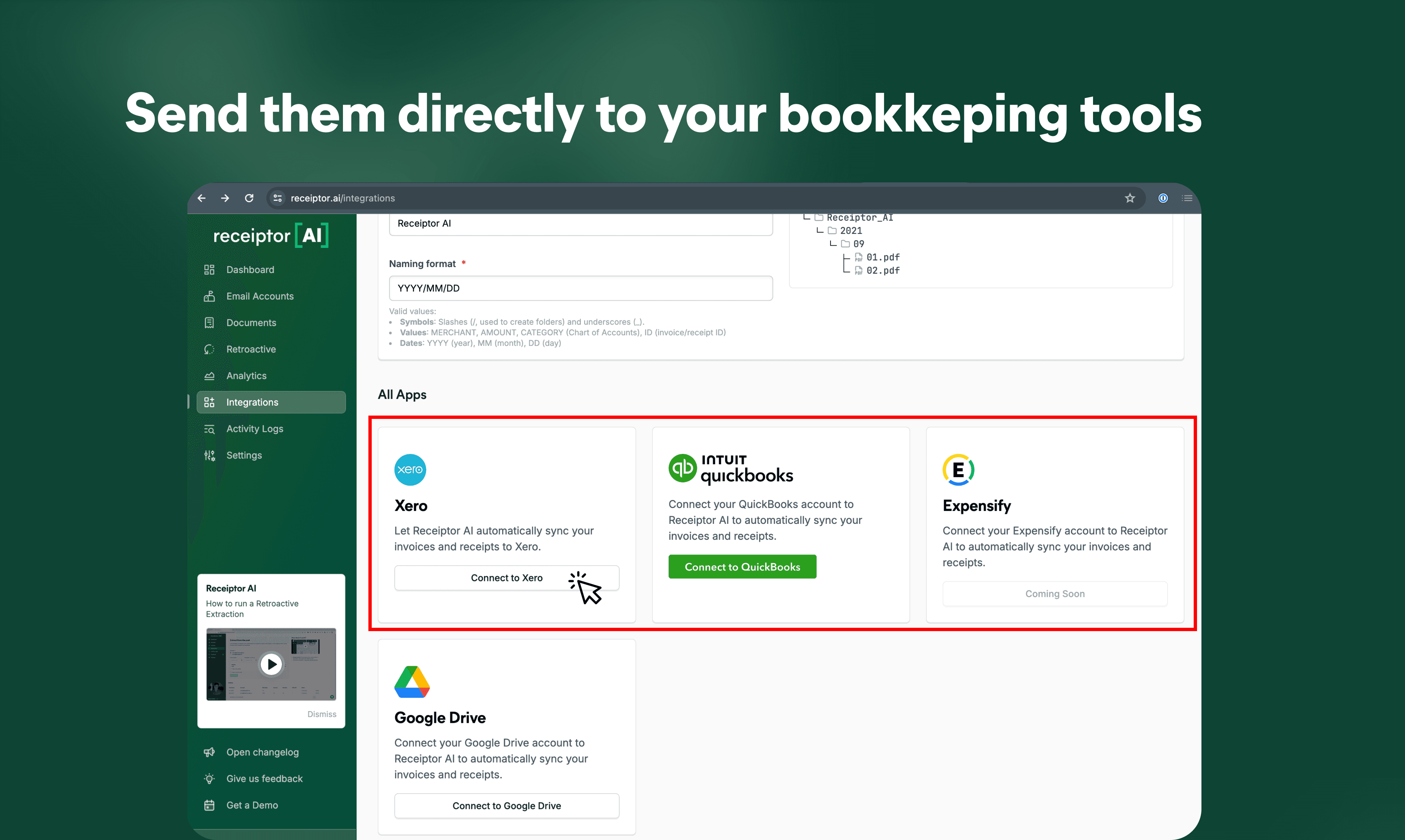 Send them to your Bookkeping Tools