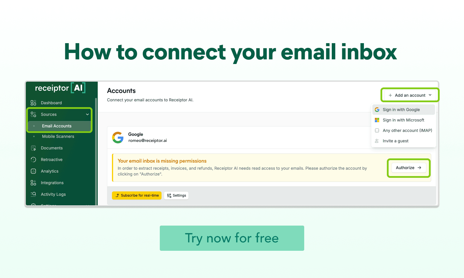 connecting your email