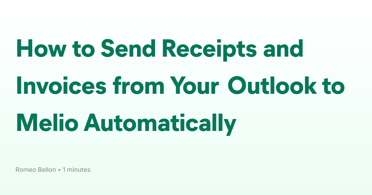 How to Send Receipts and Invoices from Your Outlook to Melio ...