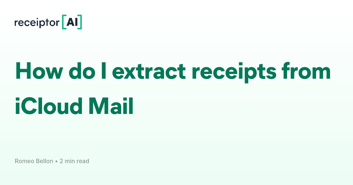 How do I extract receipts from iCloud Mail Guides Receiptor AI