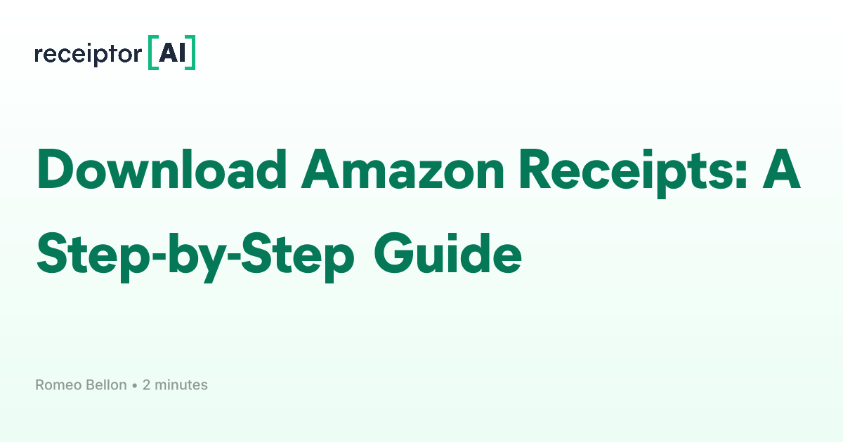 Download Amazon Receipts A StepbyStep Guide