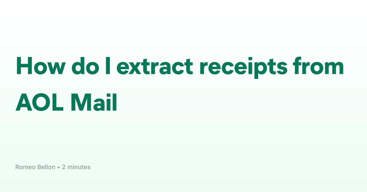 How do I extract receipts from AOL Mail | Guides | Receiptor AI